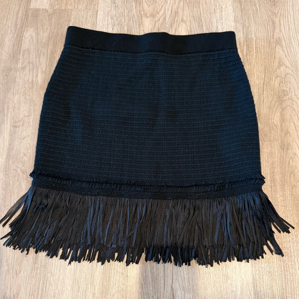 Club Monaco Fredrikah Fringe Black Skirt -Small -NWT
